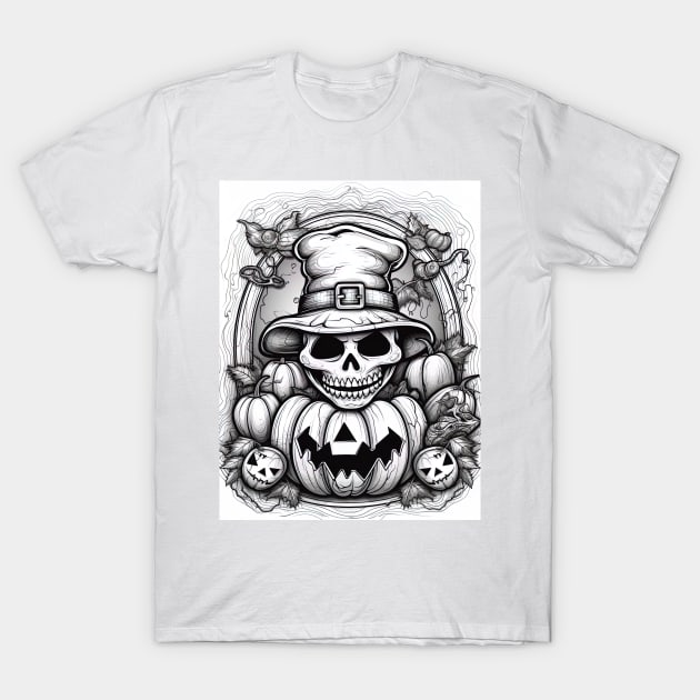 scary witch on white background T-Shirt by Maverick Media